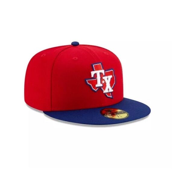 TEXAS RANGERS 59FIFTY‎ NEW ERA 2TONE RED AND BLUE FITTED HAT - Picture 3 of 6